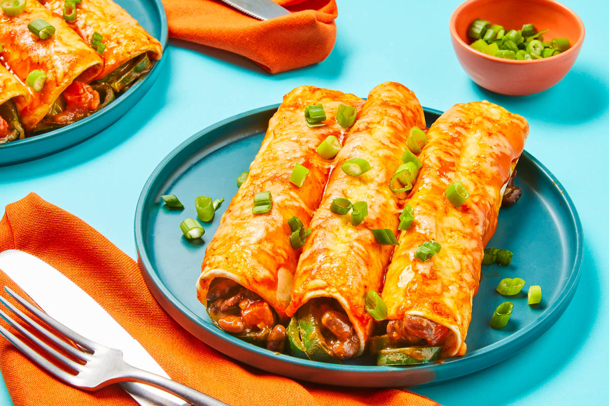Spicy Black Bean & Beef Enchiladas