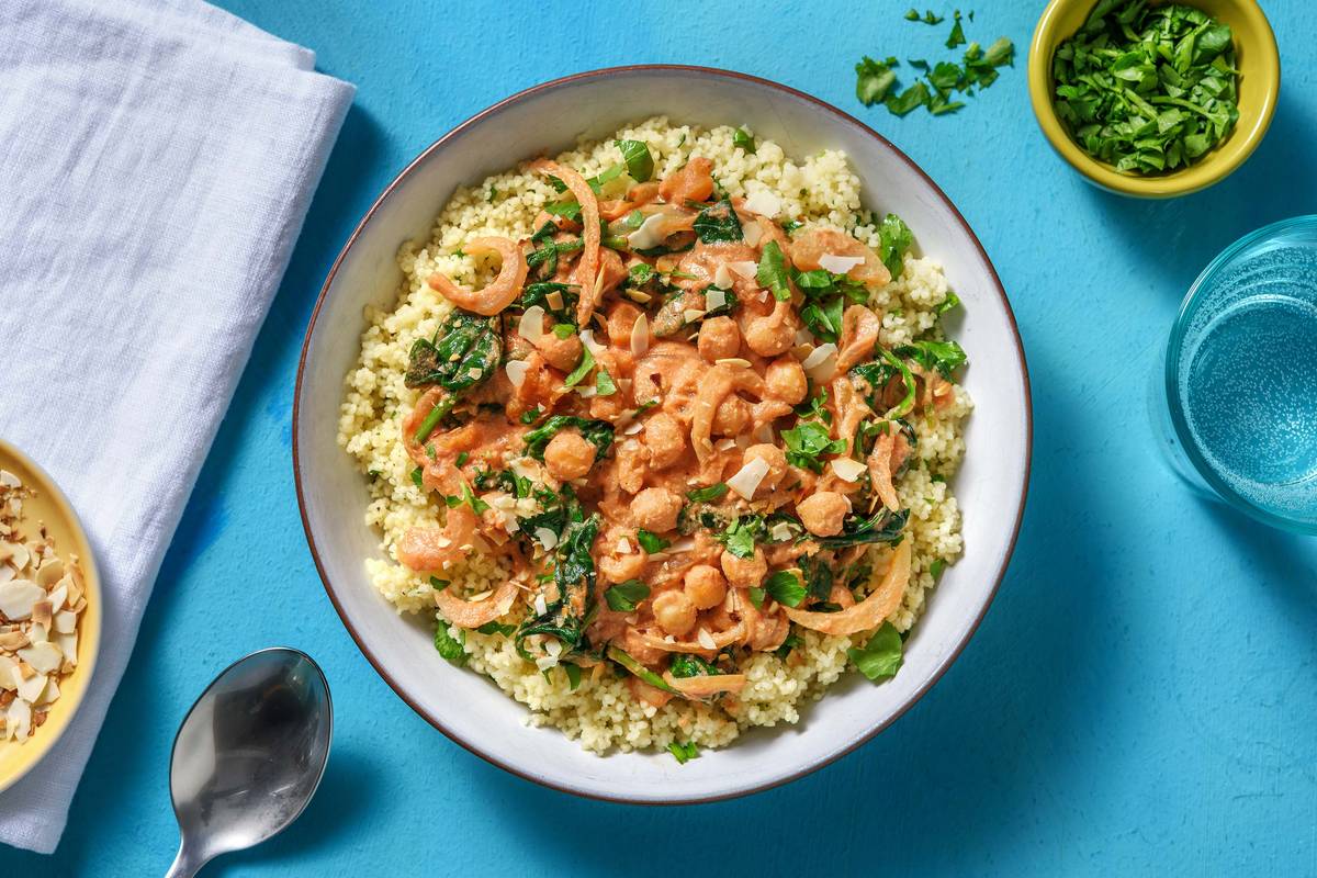 Spinach and Chickpea Moroccan Style Stew