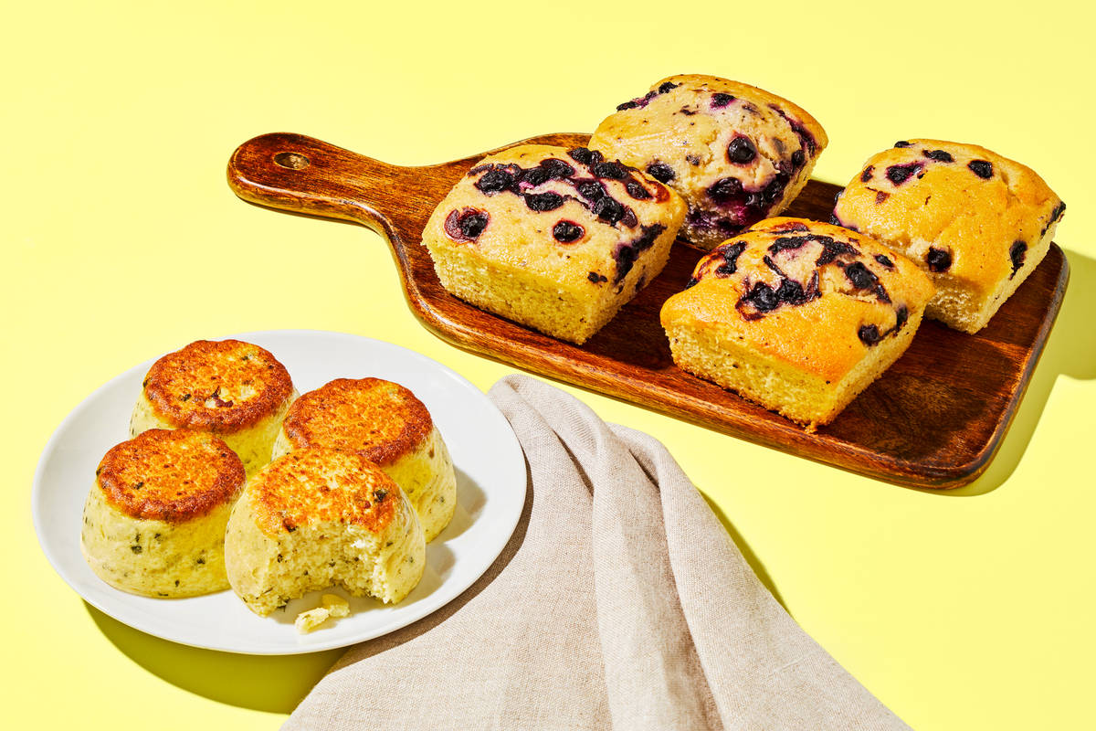 Spinach & Feta Egg Bites + Blueberry Muffins