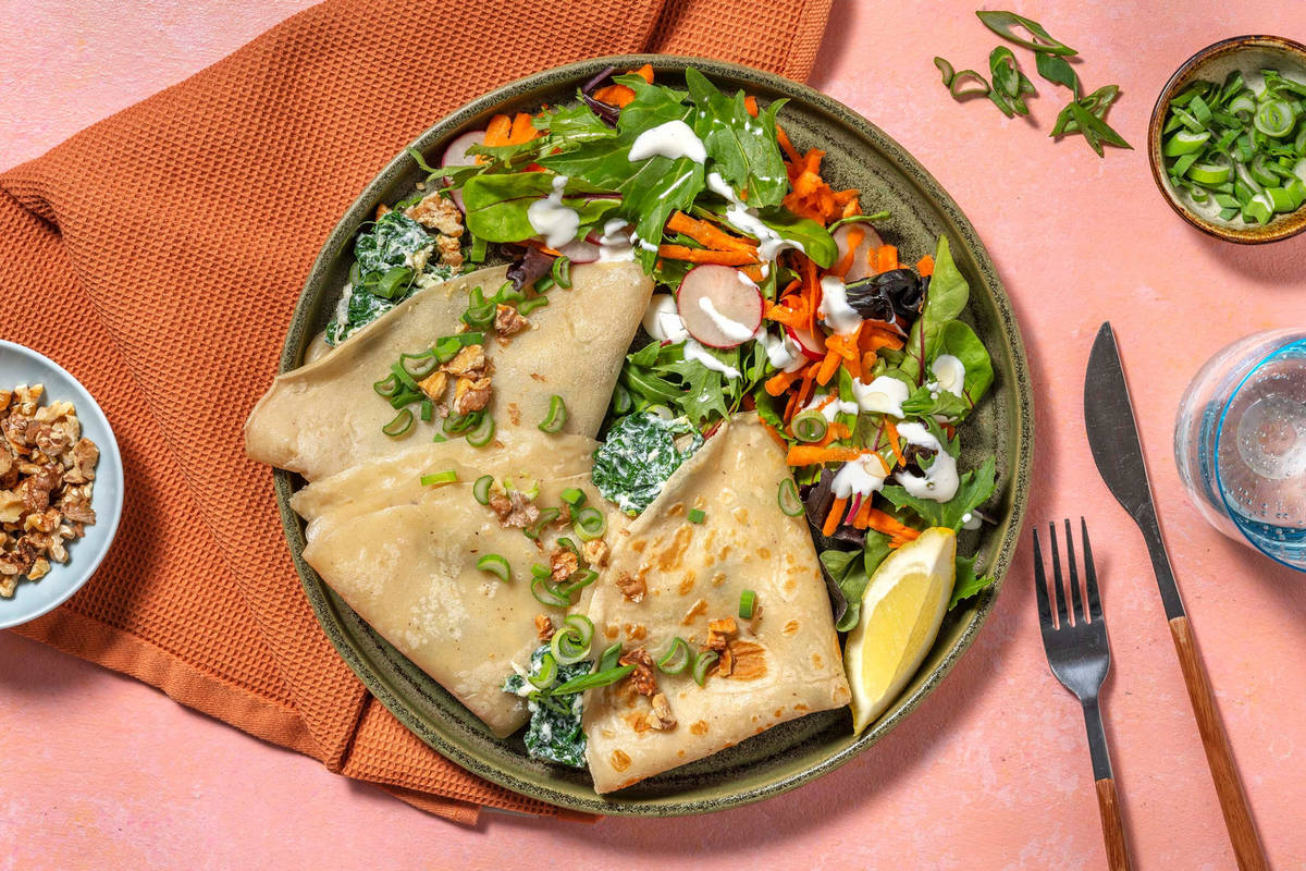 Spinat-Ricotta-Crêpes mit Walnüssen