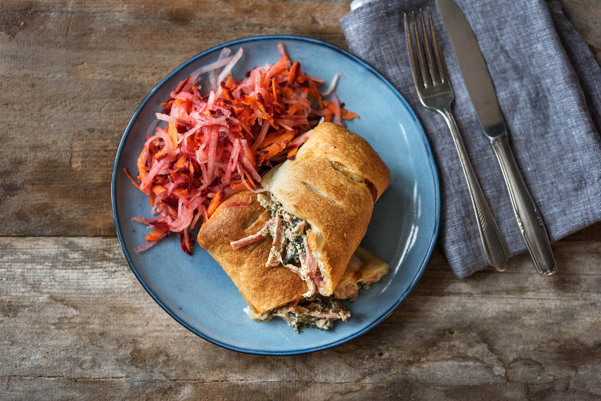 Spinat-Schinken-Strudel mit Baharat-Gewürz