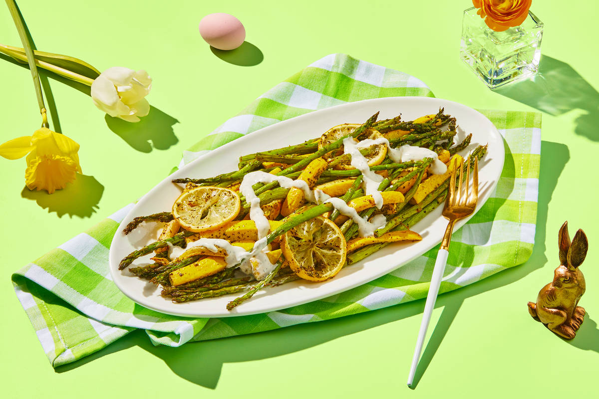 Squash & Asparagus Medley with Lemon-Herb Crème Fraîche
