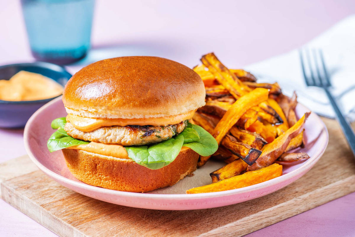 Burgers de dinde à la sriracha