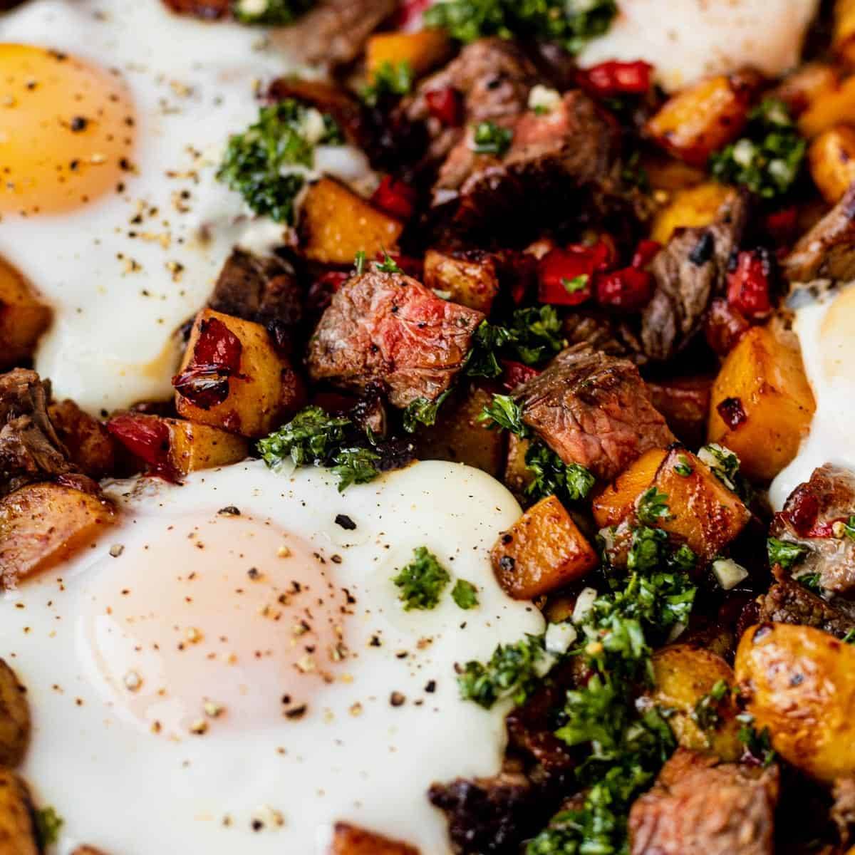 SuperQuick Chipotle Beef and Egg Hash