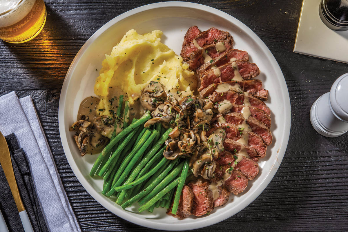 Steak & Creamy Mushroom Thyme Sauce
