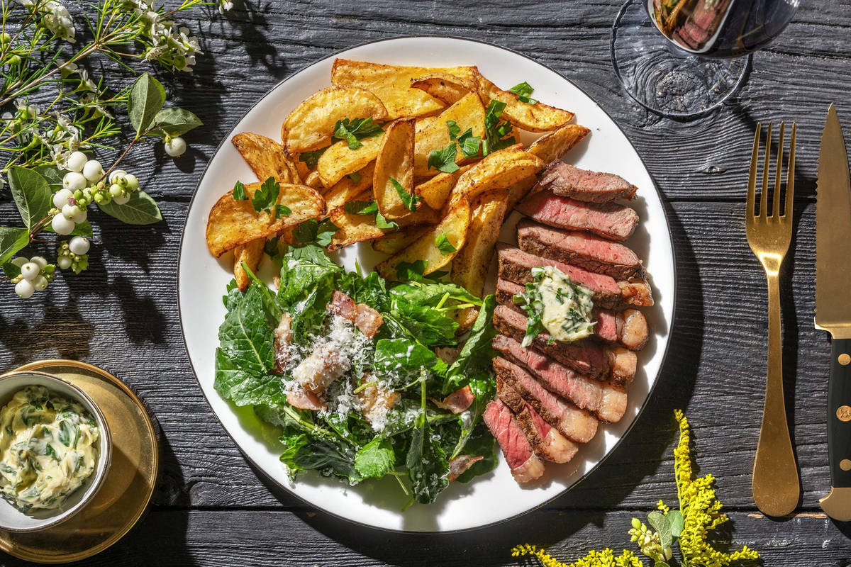 Steak épicé et beurre persillé