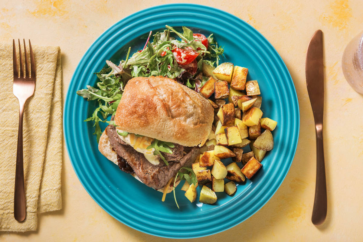 Steak Sandwich with Fried Potatoes