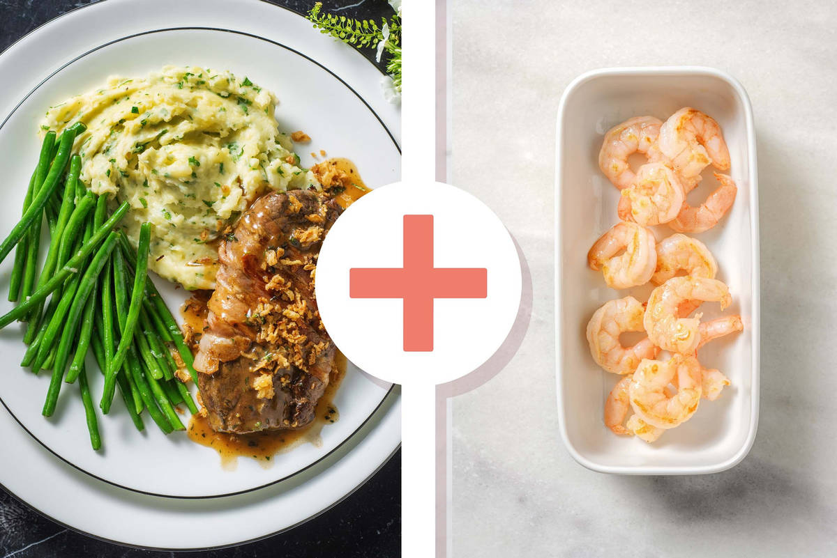 Montreal-Spiced Bacon-Wrapped Steak and Shrimp