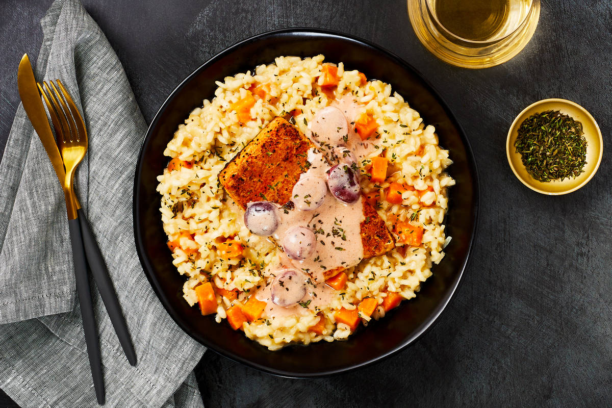 Steelhead Trout & Sweet Potato Risotto