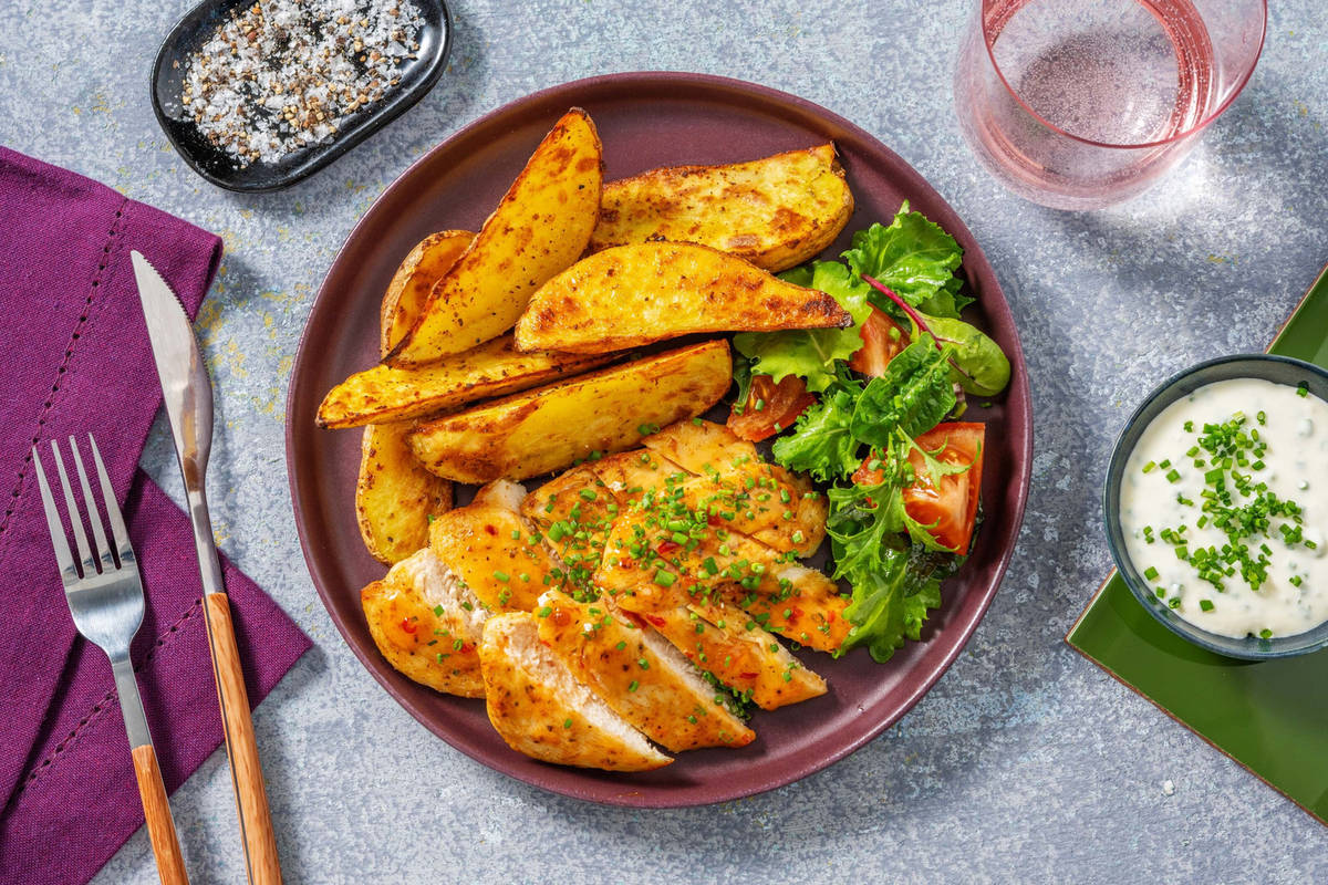 Poulet collant aux épices BBQ