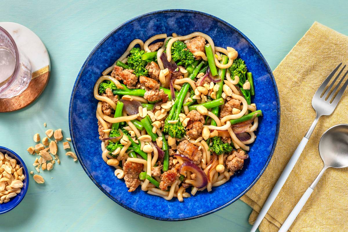 Sticky Bulgogi Pork Udon Noodles