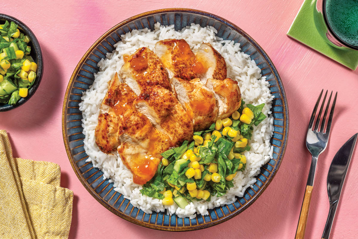 Sticky Caribbean Chicken & Coconut Rice