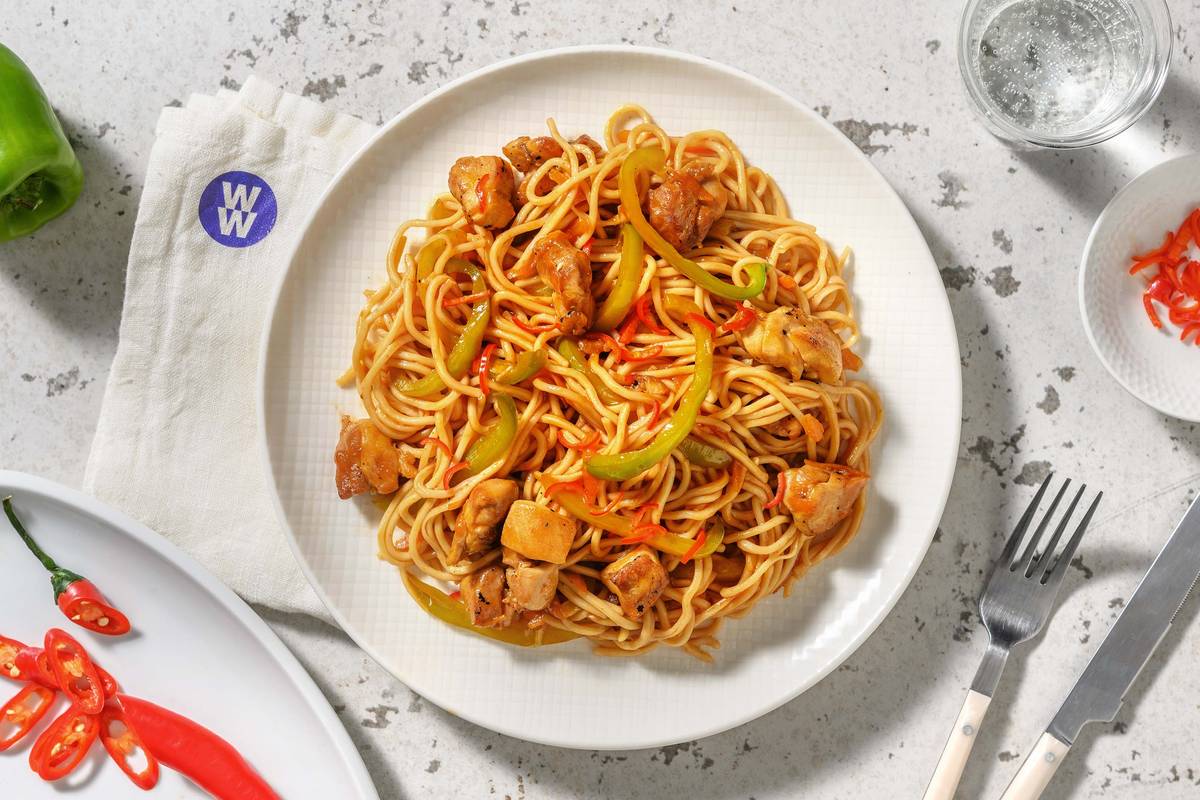 Sticky Chicken Noodle Stir-Fry