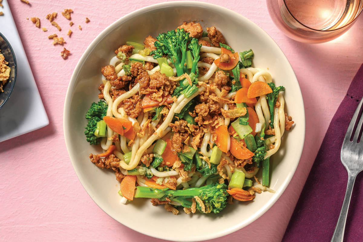 Easy Sticky Chinese Pork Noodles