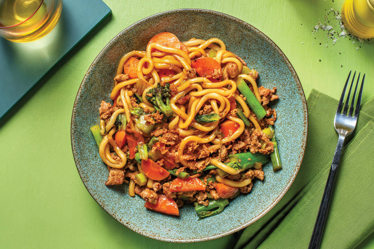 Sticky Chinese-Style Pork Noodles