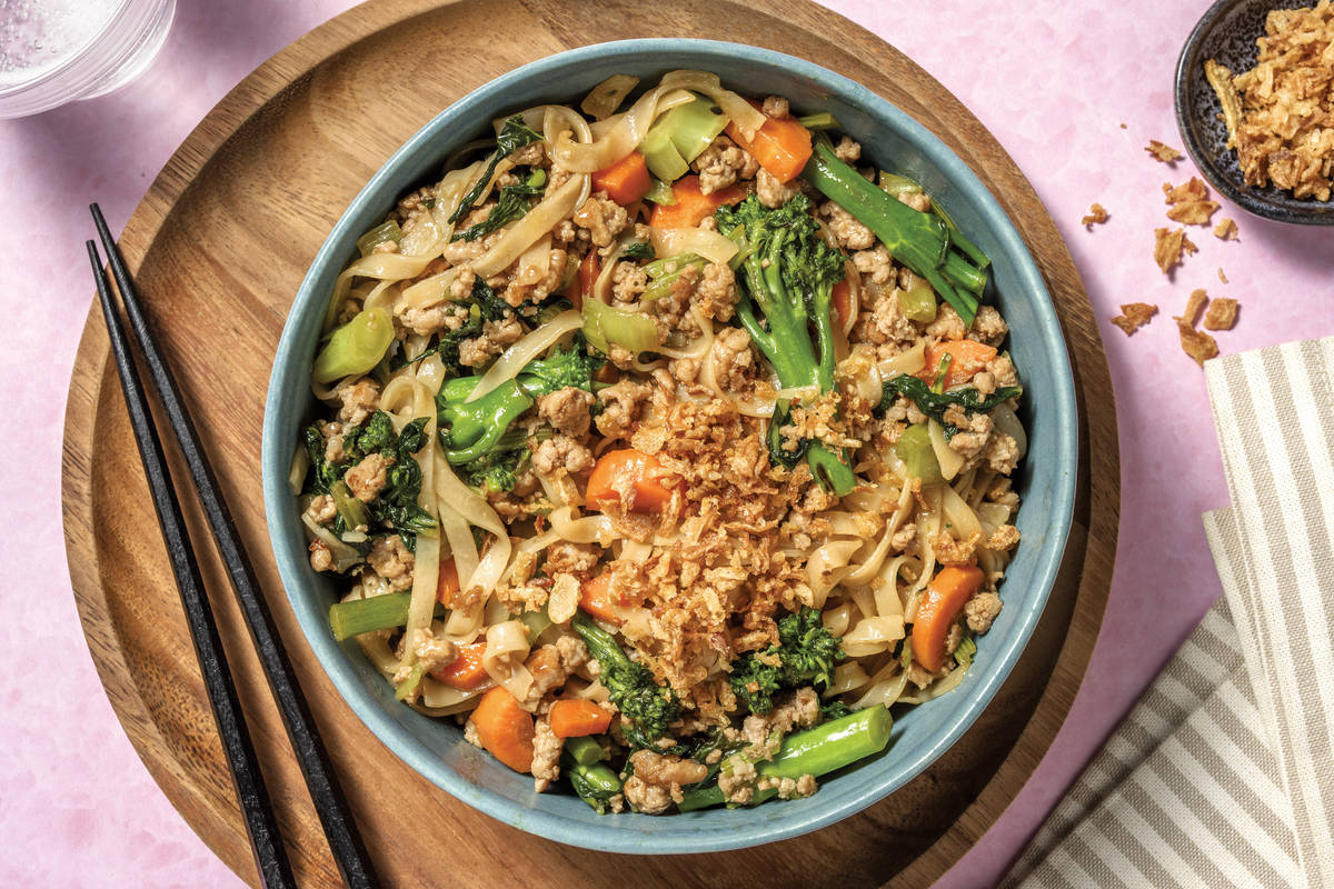 Easy Sticky Chinese-Style Pork Noodles
