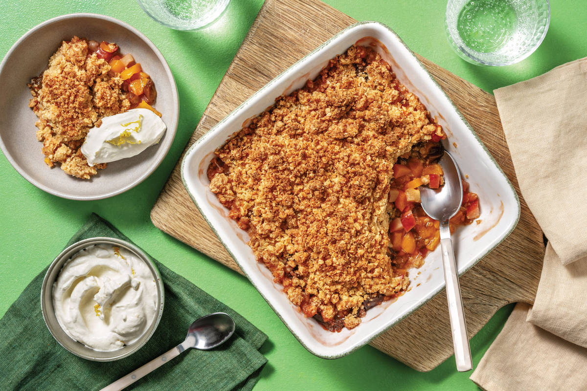 Plum and Peach Crumble