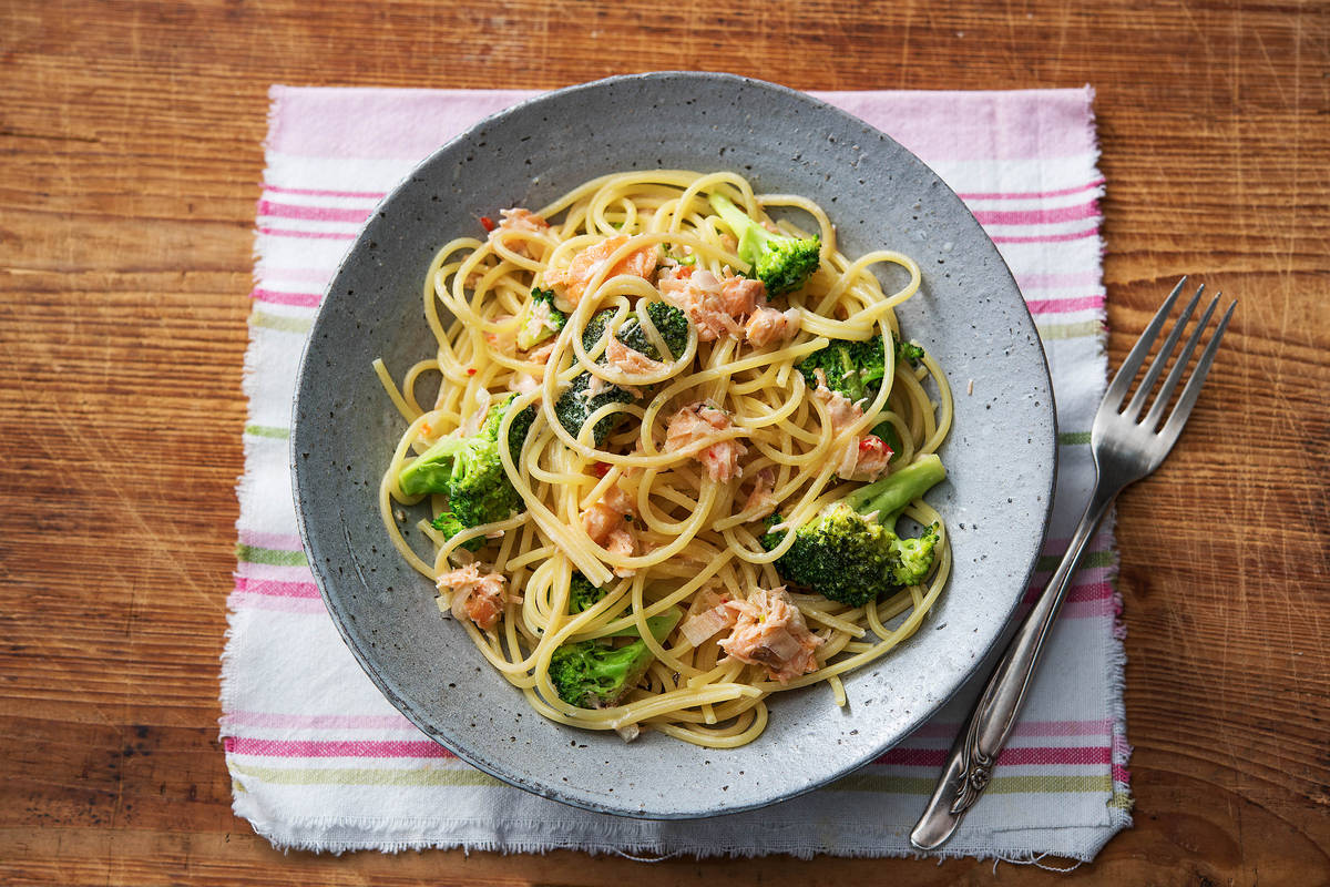 Summer Salmon Spaghetti