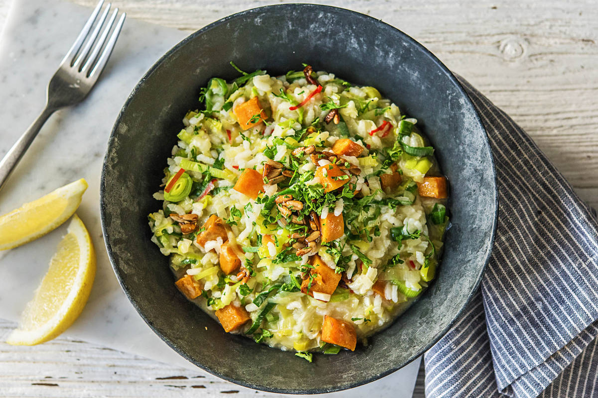 Süßkartoffel-Porree-Risotto,