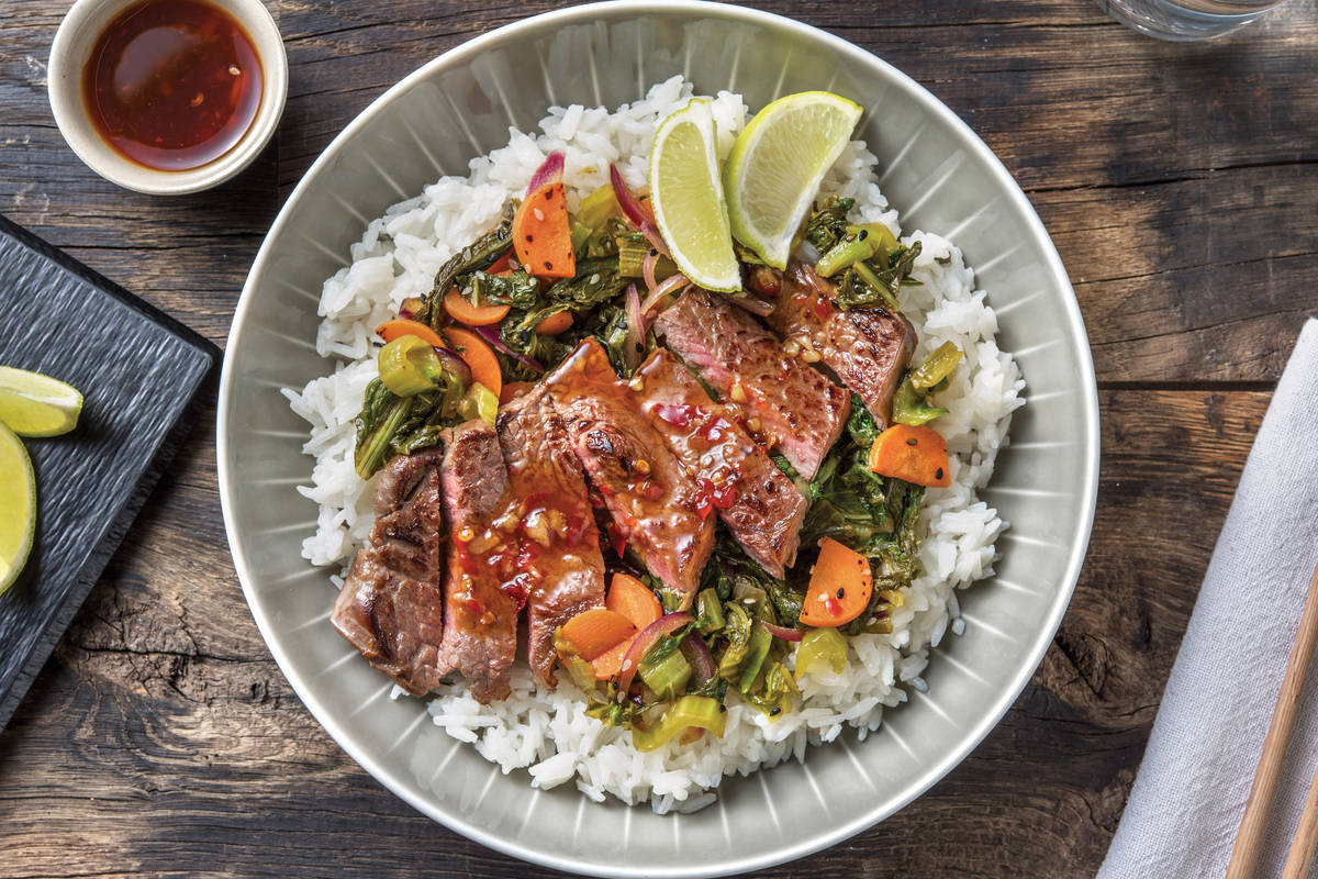 Sweet Chilli Beef & Garlic-Ginger Rice Bowl