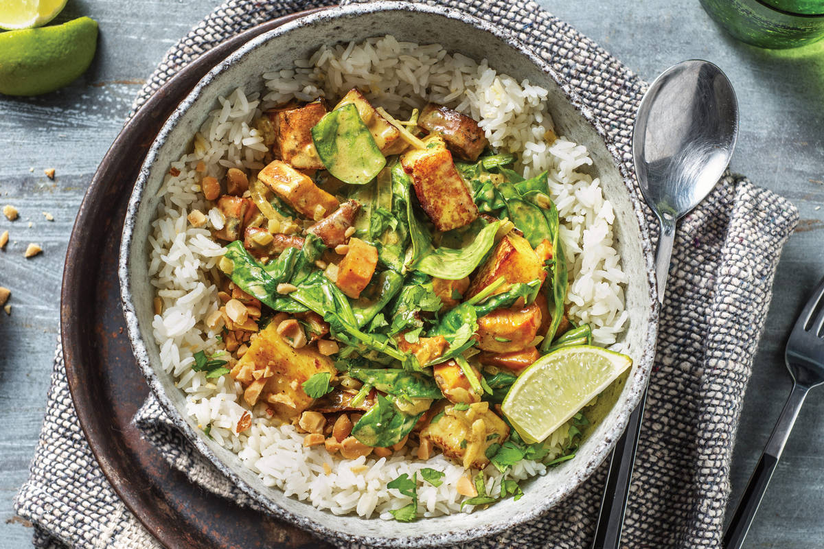 Sweet Potato, Spinach & Paneer Curry