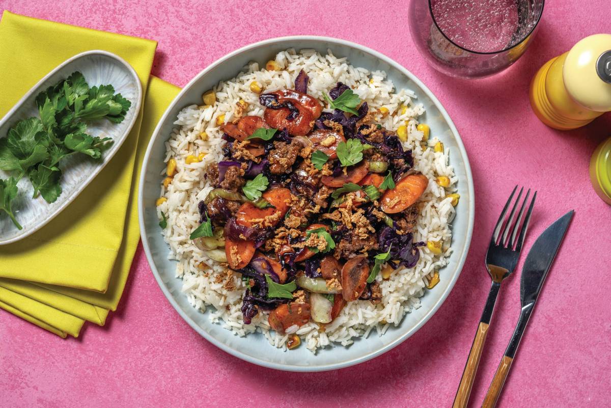 Sweet Soy Double Beef & Veggie Stir-Fry