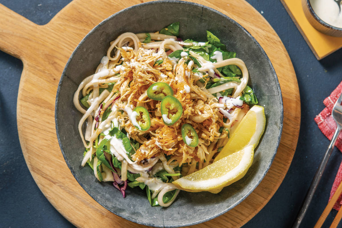 Quick Pulled Chicken & Daikon Noodle Salad