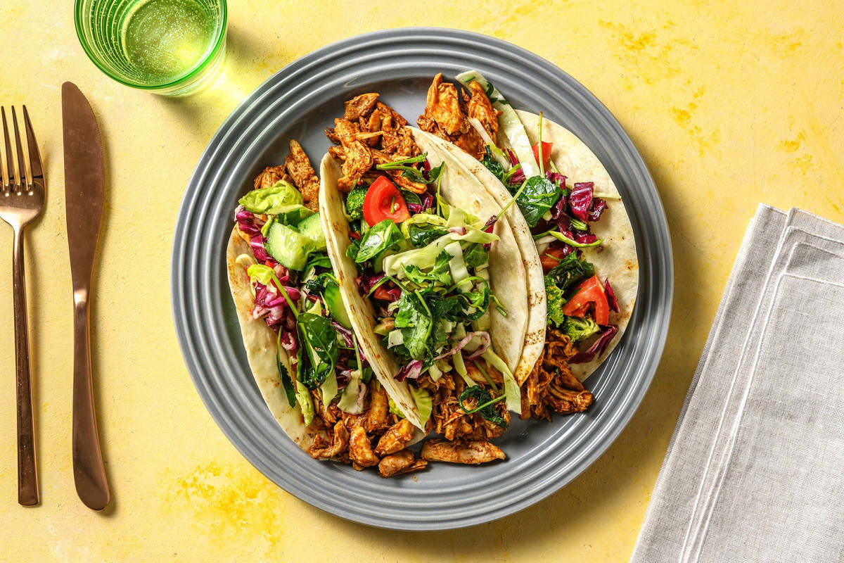 Pulled Chicken Tikka Tacos