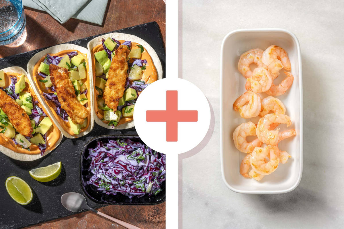 Fried Sea Bass and Shrimp Tacos