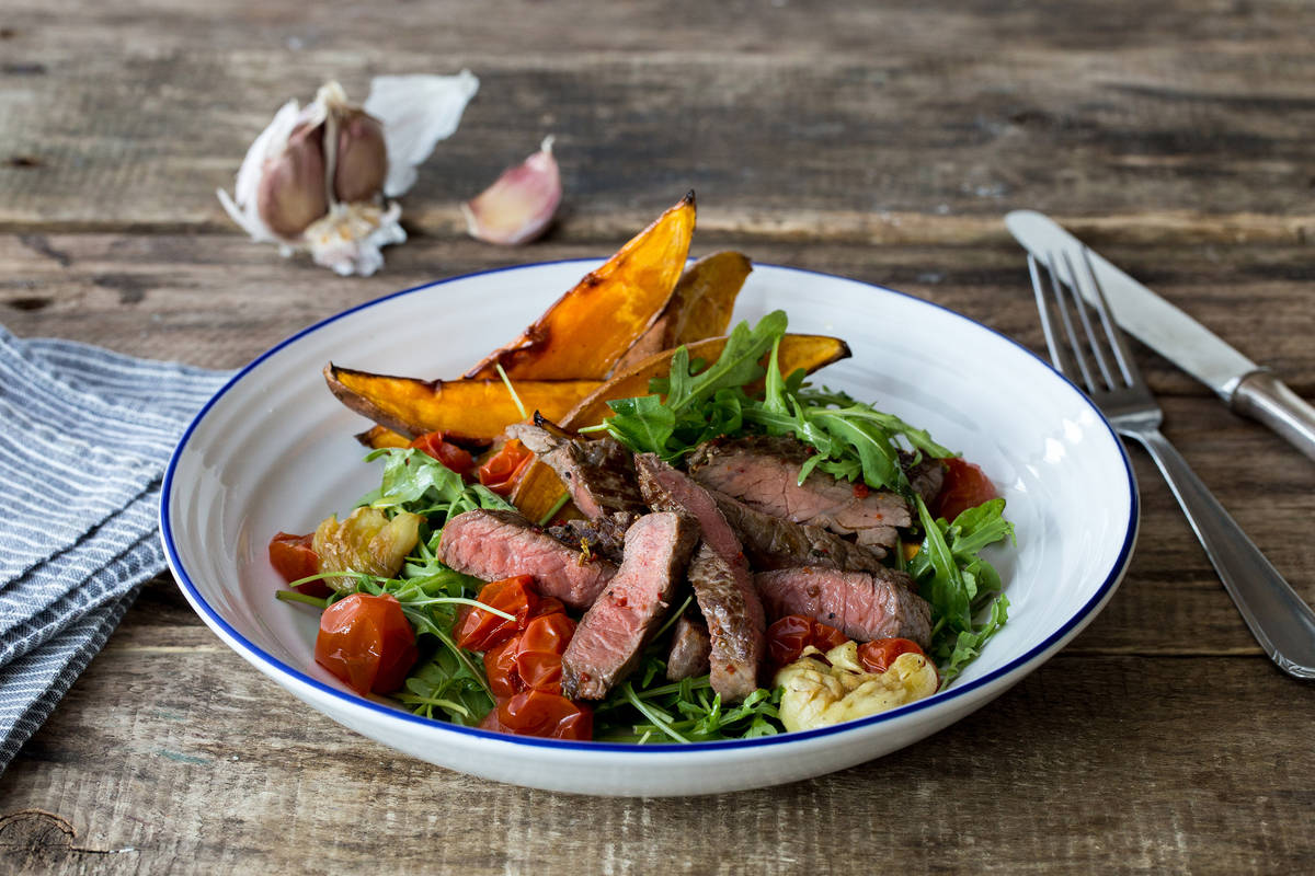 Tagliata with Roasted Garlic