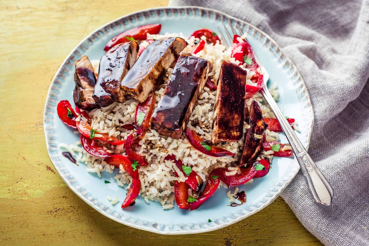 Tamarind Glazed Pork with Stir Fried Peppers