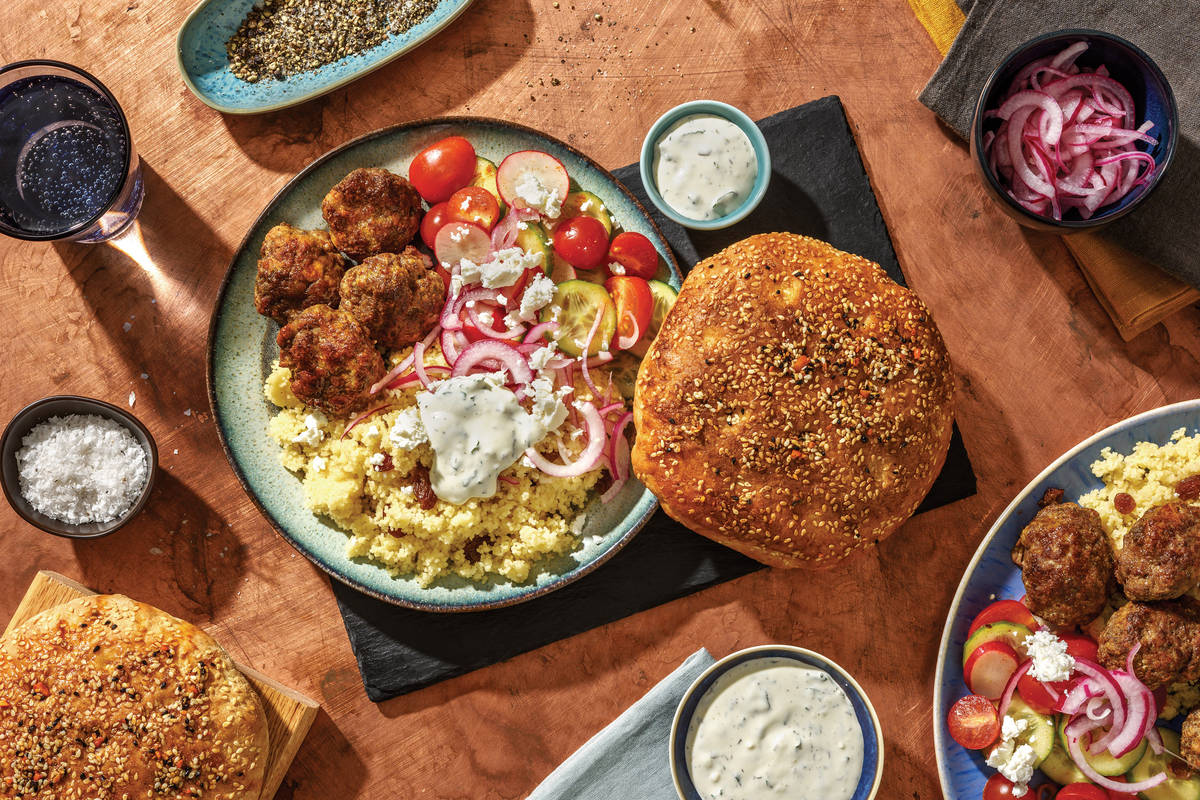 Lamb Kofta & Couscous Mezze Plate
