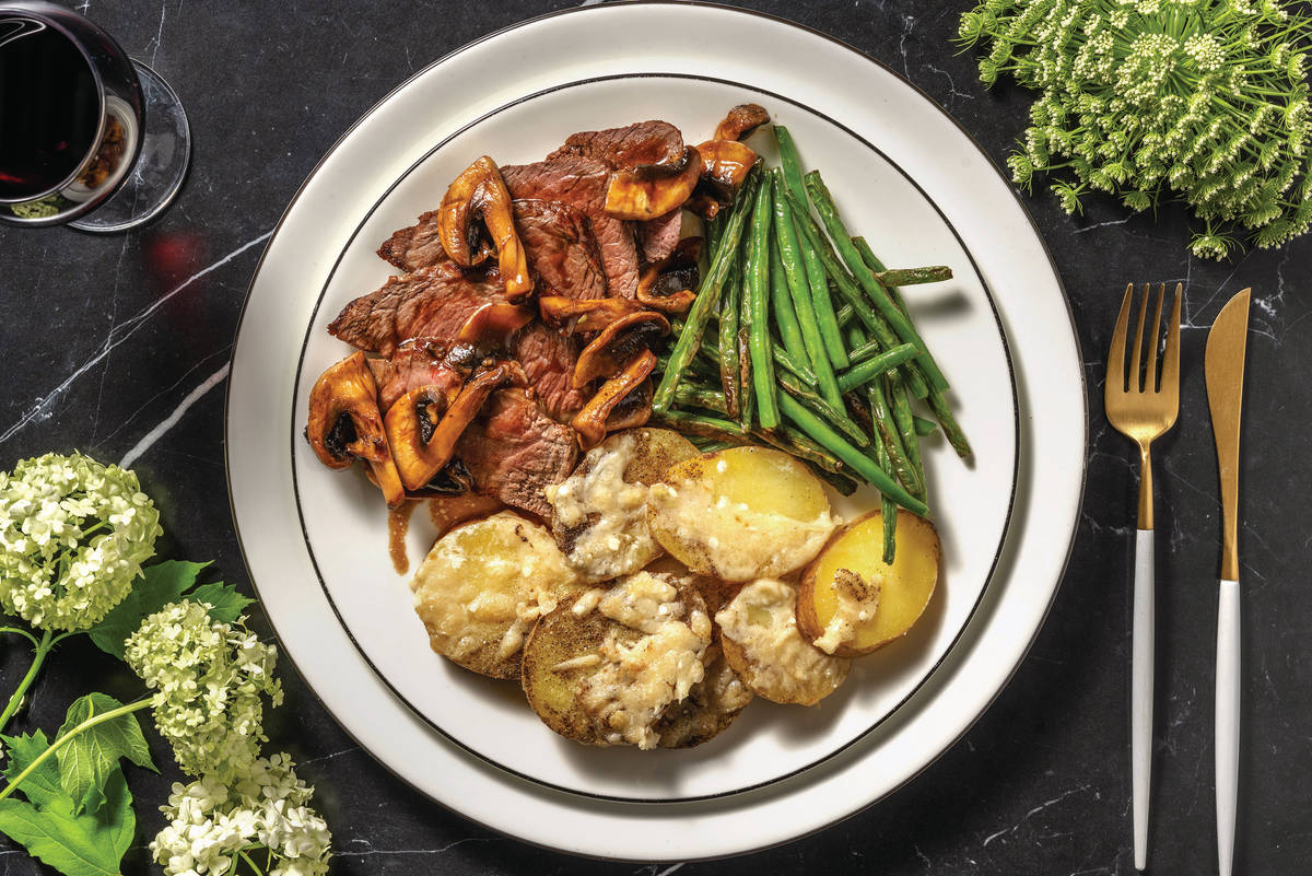 Tender Lamb Rump & Mushroom Gravy