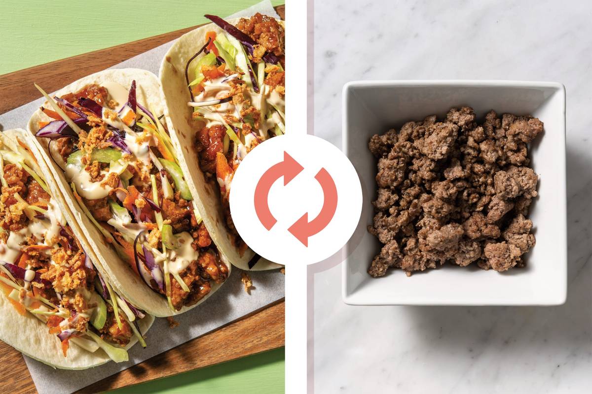 Teriyaki Beef & Celery Slaw Tacos 