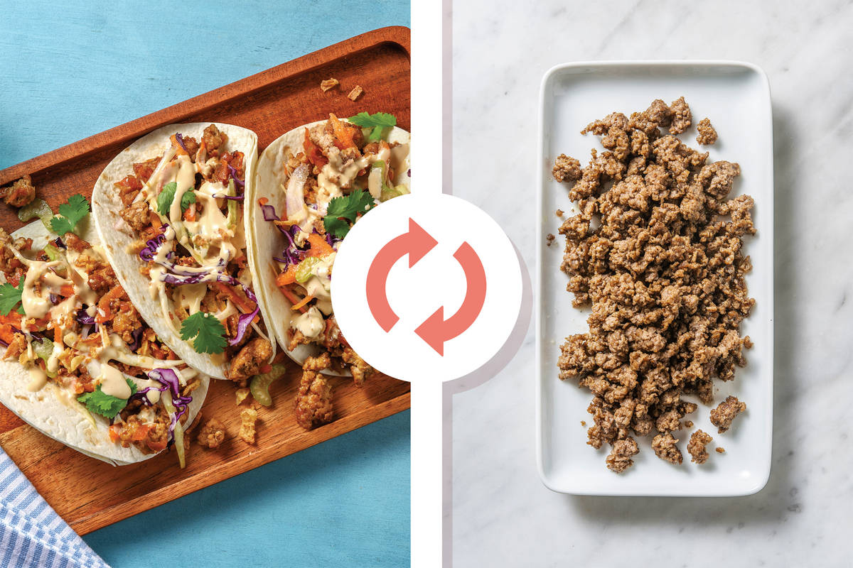 Teriyaki Beef & Celery Slaw Tacos