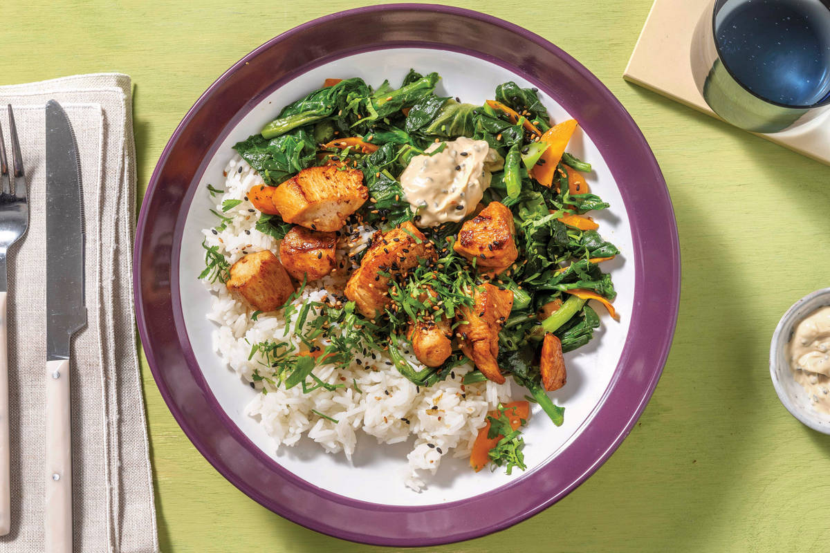 Teriyaki Chicken & Garlic Rice Bowl