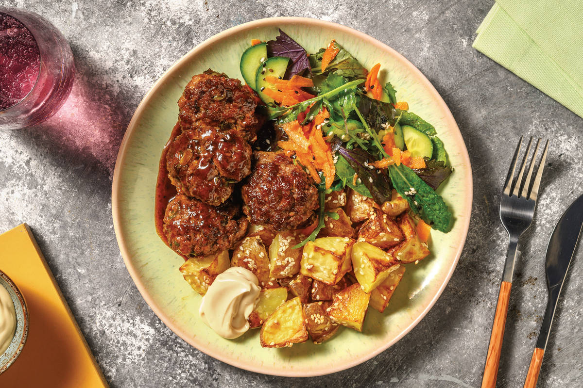 Teriyaki-Glazed Beef Rissoles