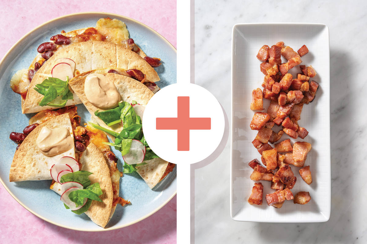 Tex-Mex Kidney Bean & Bacon Quesadillas