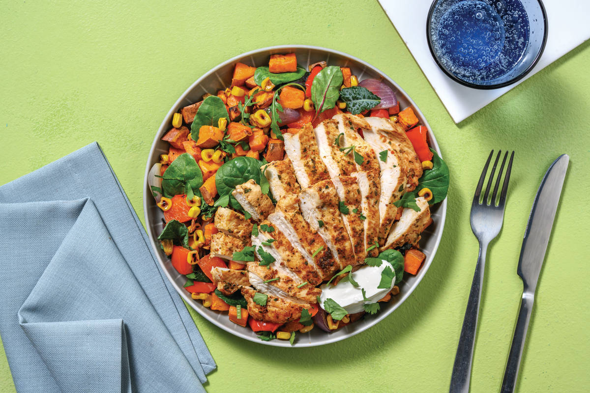 Tex-Mex Chicken & Roast Veggie Salad