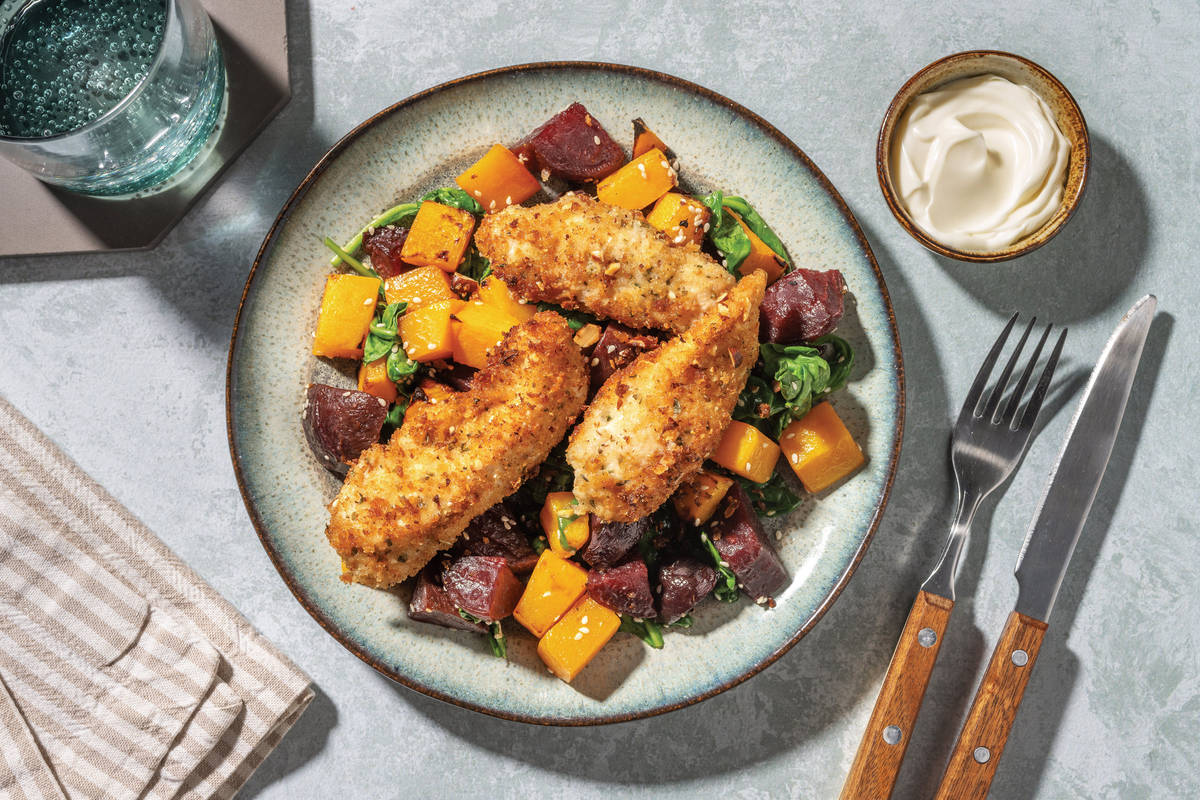 Garlic-Herb Chicken & Almond Pangrattato