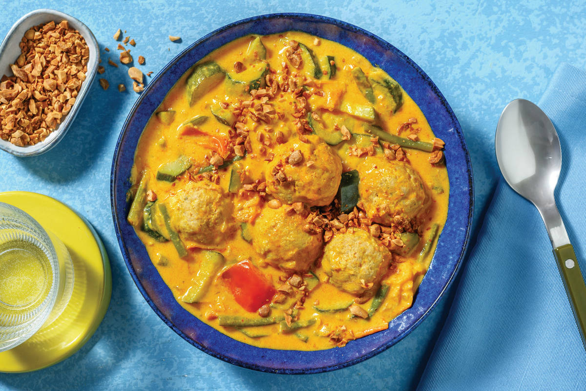 Thai Coconut Tofu & Pork Meatball Soup