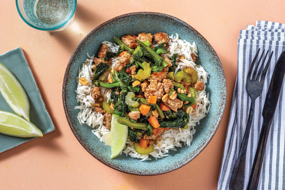 Thai Ginger Pork & Veggie Larb