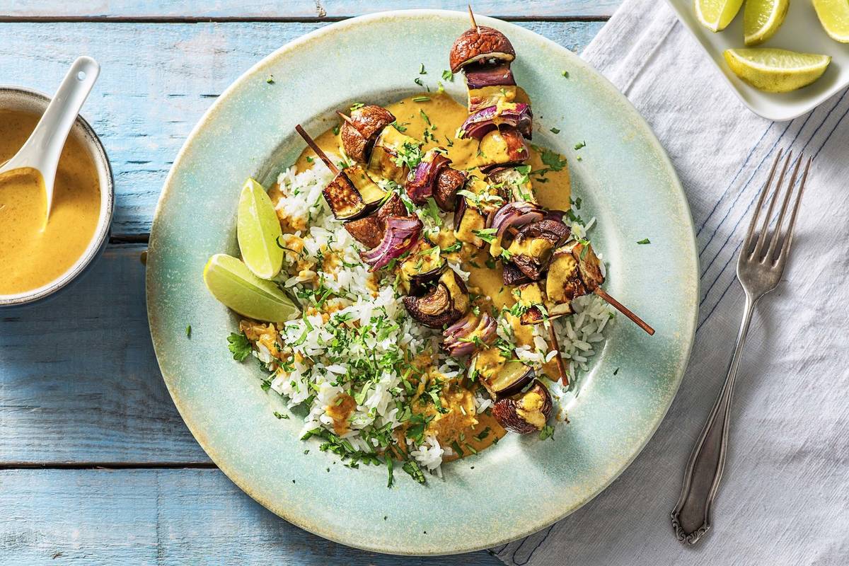 Thai Massaman Veggie Skewers