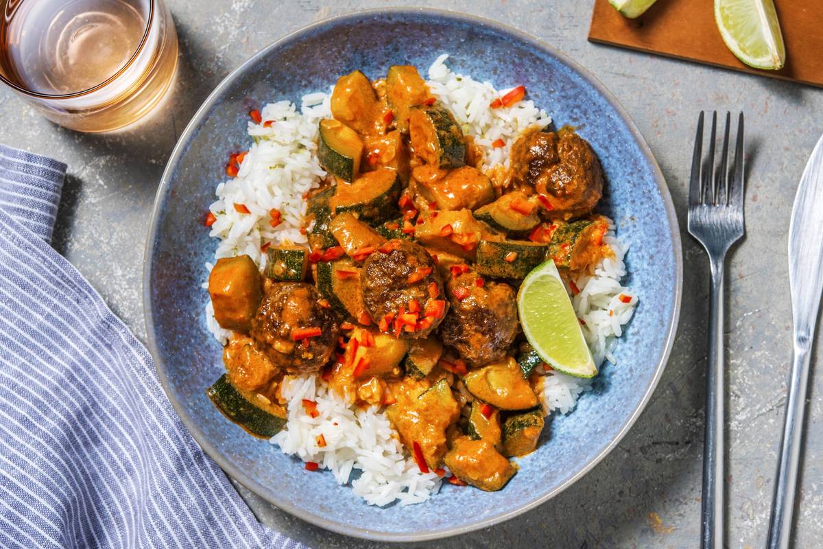 Thai Red Beef Meatball Curry