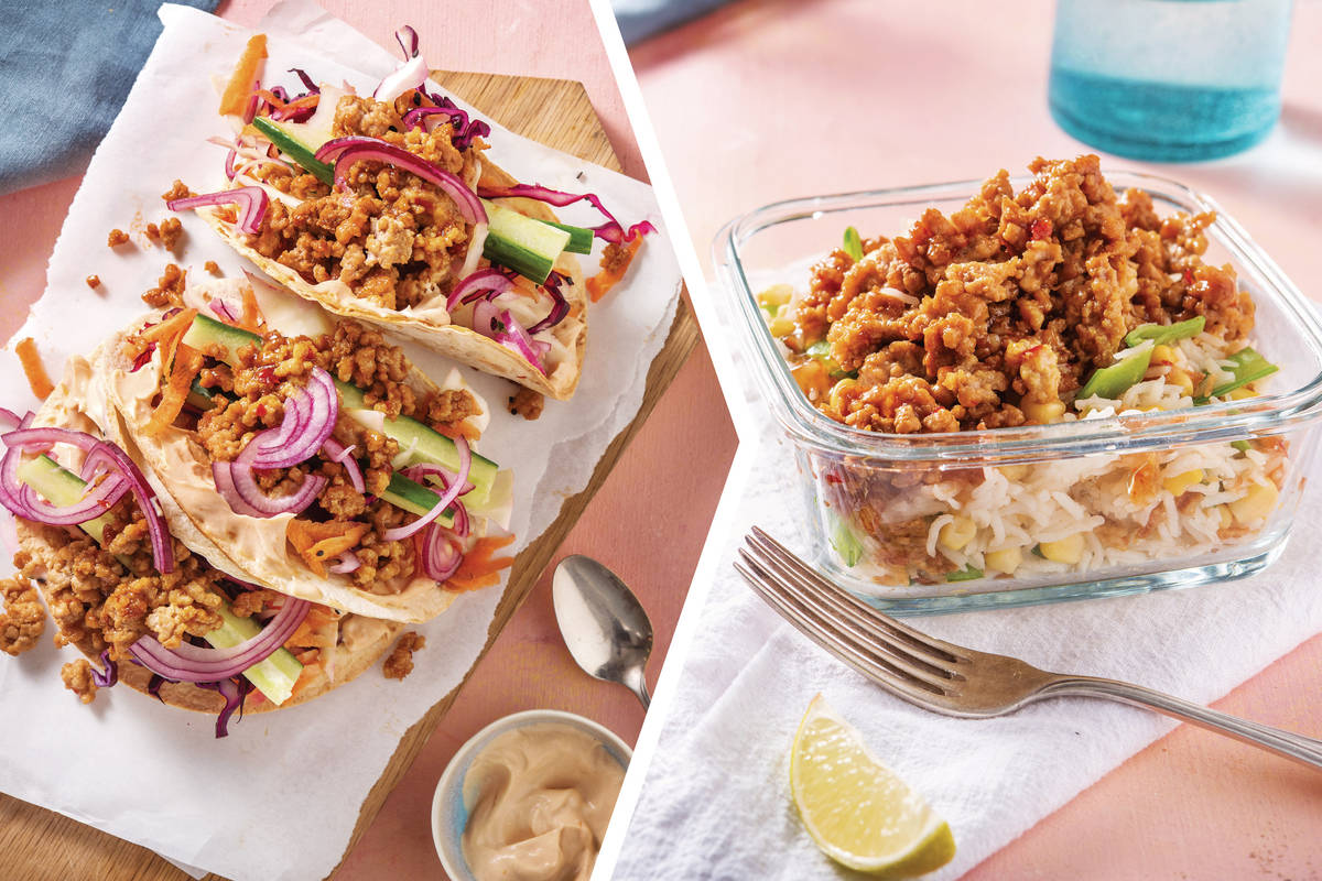 Thai-Spiced Pork Tacos with Tangy Rainbow Slaw for Dinner