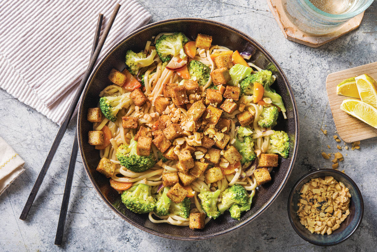 Thai-Spiced Tofu & Saucy Coconut Noodles