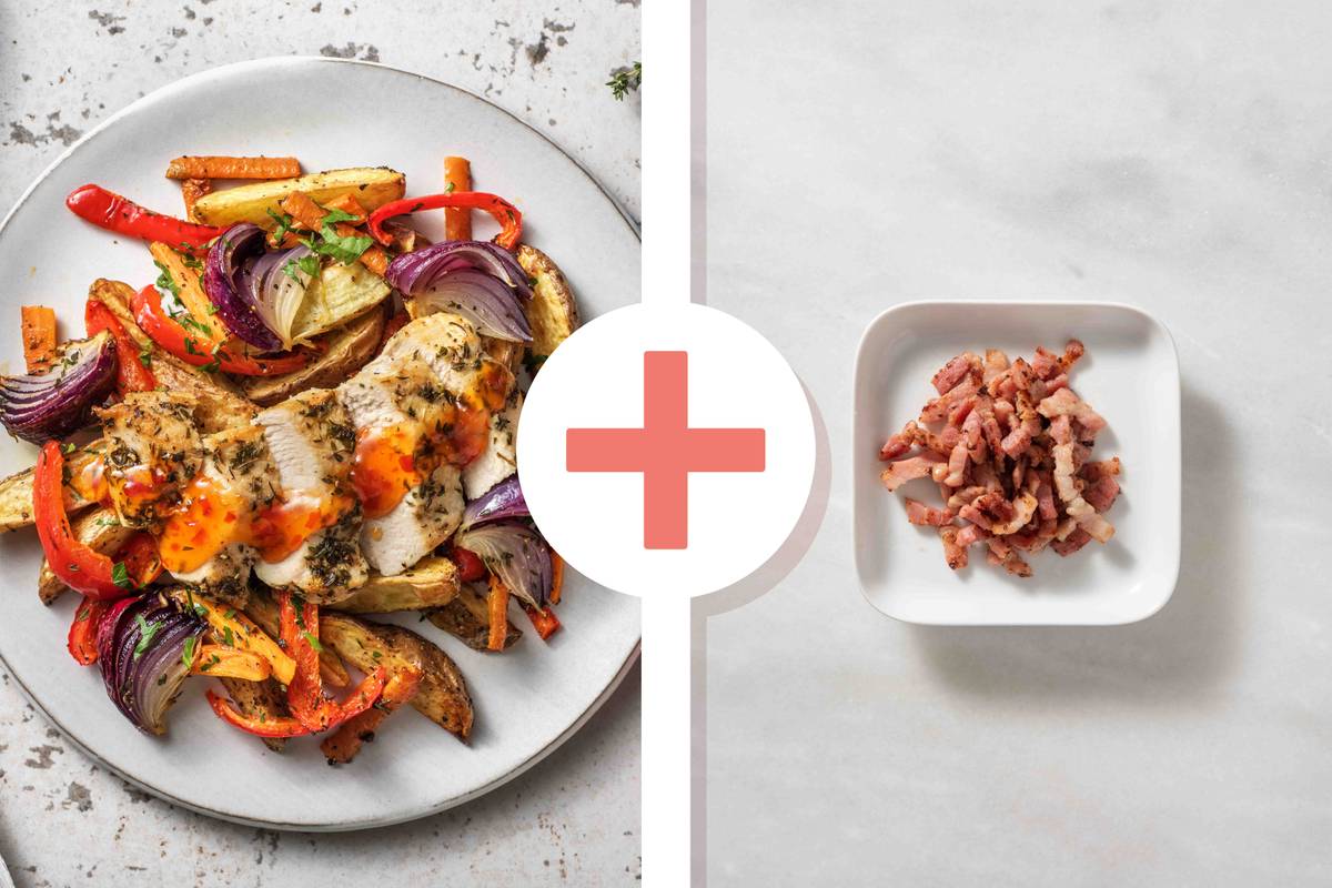 Thyme Roast Chicken with Bacon,