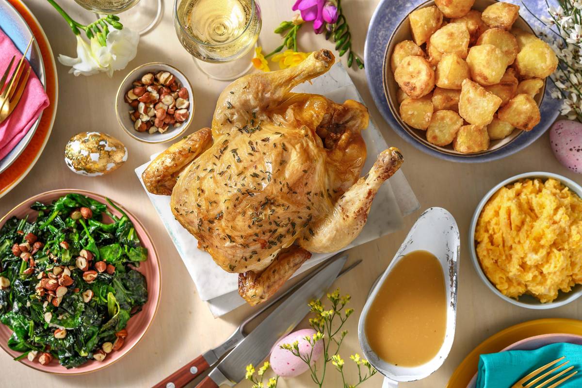 Thyme Roasted Chicken and Gravy