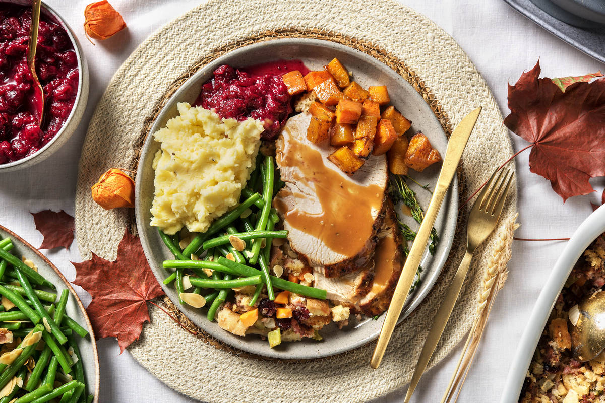 Thyme Roasted Rolled Turkey with Savoury Turkey Gravy