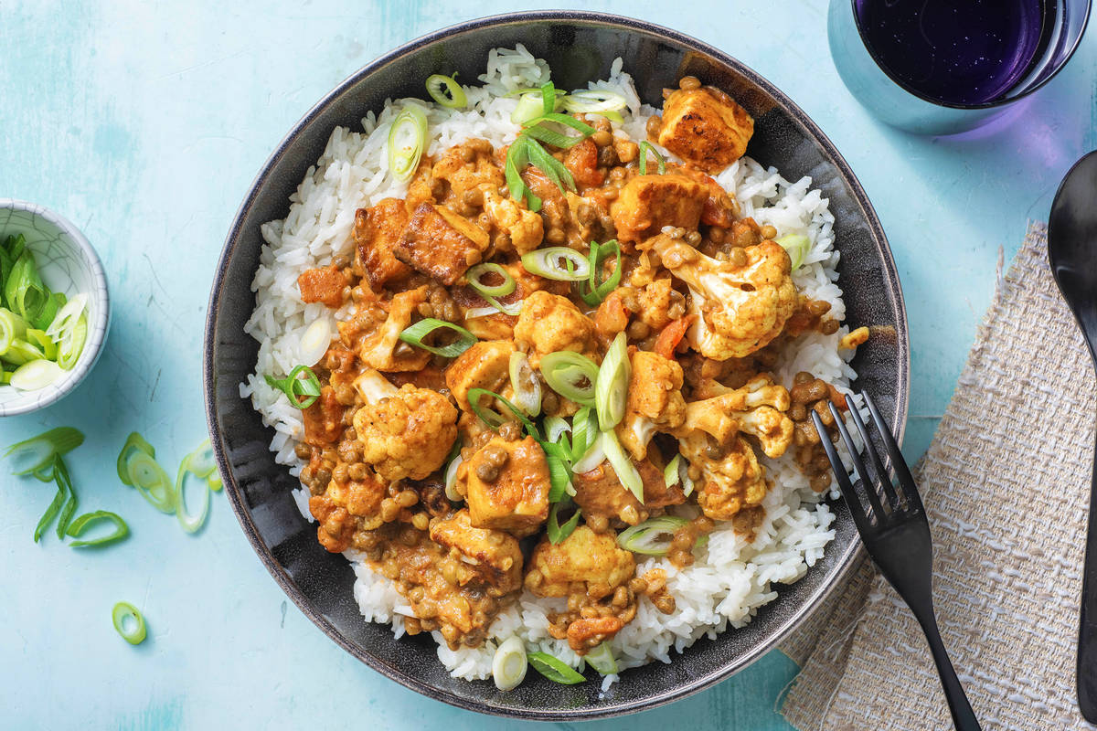 Tikka-Masala-Curry mit Halloumi